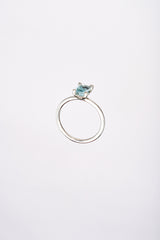 Anillo Aguamarina Corte Esmeralda