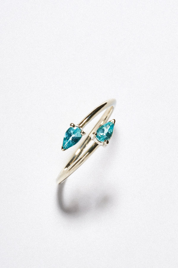 Anillo Apatita Gota Oro Blanco