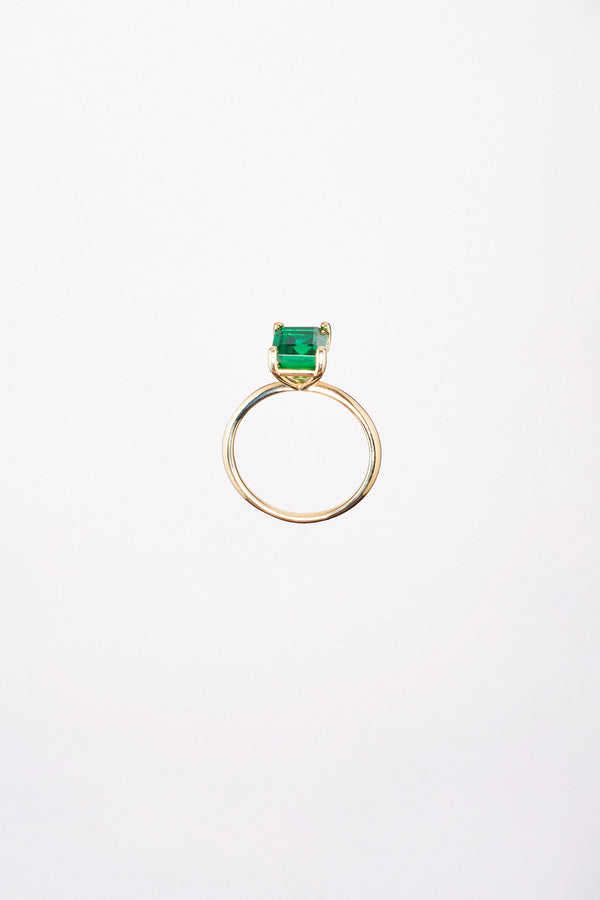 Anillo Esmeralda de Laboratorio Oro Amarillo