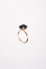 Anillo Onix Corte Ovalo Oro Rosa