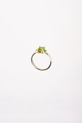 Anillo Peridot Corte Esmeralda Con Esmeraldas Oro Amarillo