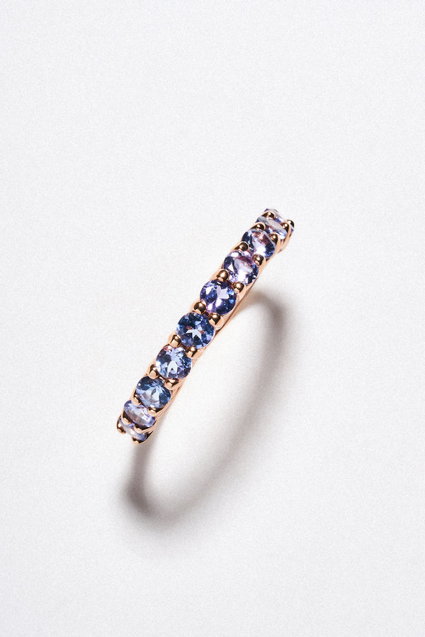 Churumbela Tanzanita Corte Ovalado Oro Rosa