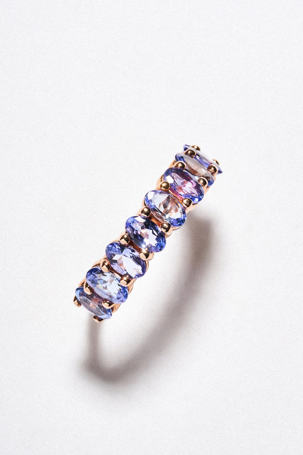 Churumbela Tanzanita Corte Ovalado Oro Rosa