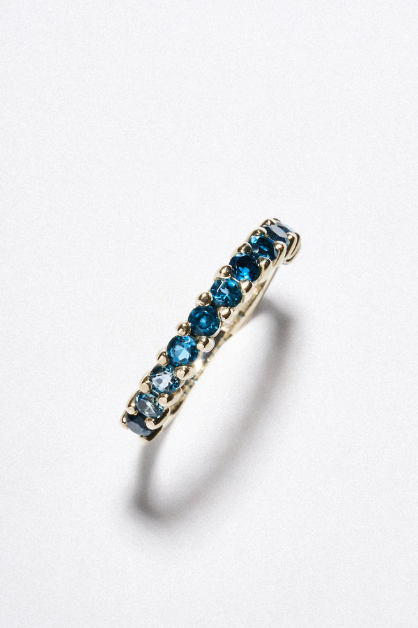 Churumbela Topacio London Blue Corte Brillante Oro Blanco