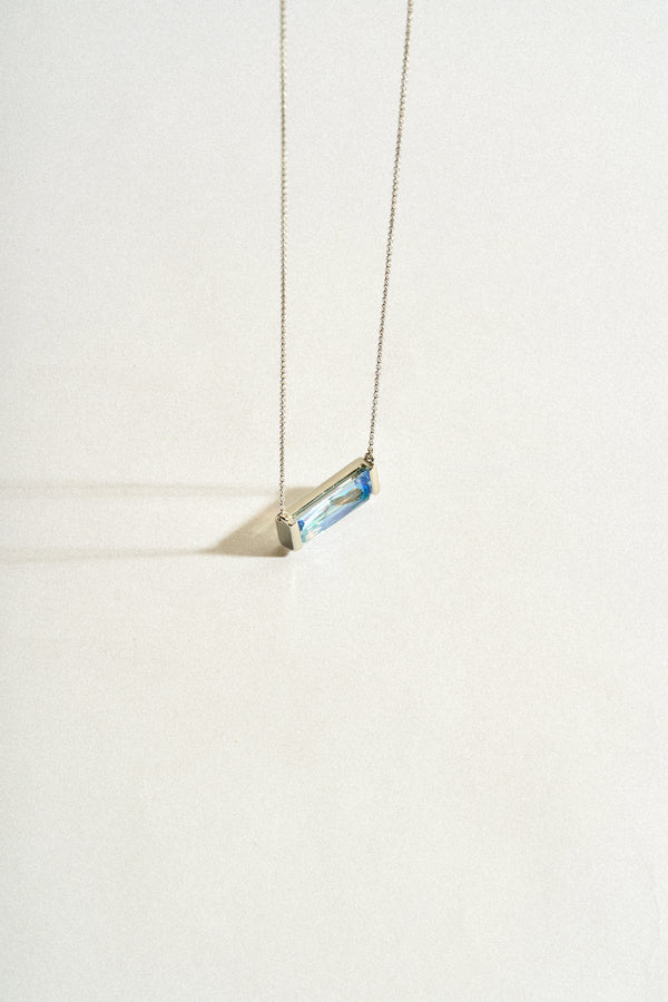 Collar Topacio Mistico Corte Rectangular